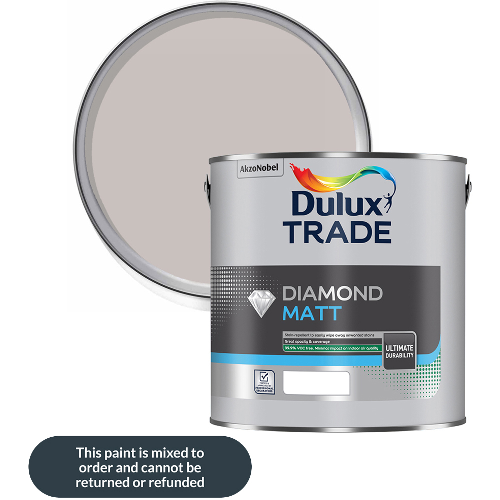 Dulux Trade Perfectly Taupe Walls and Ceilings Diamond Matt Paint 2.5L Image 1