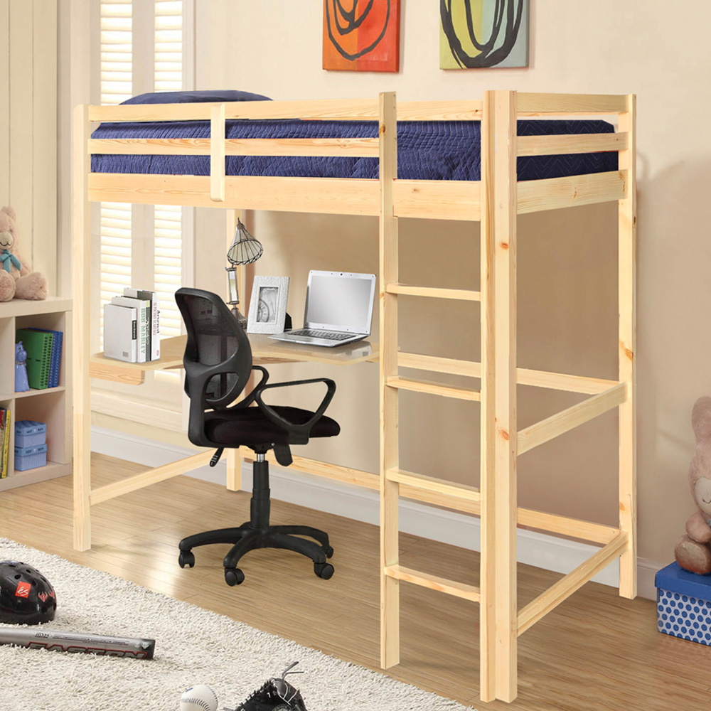 Comfy Living Single Natural High Sleeper with Corner Desk Image 3