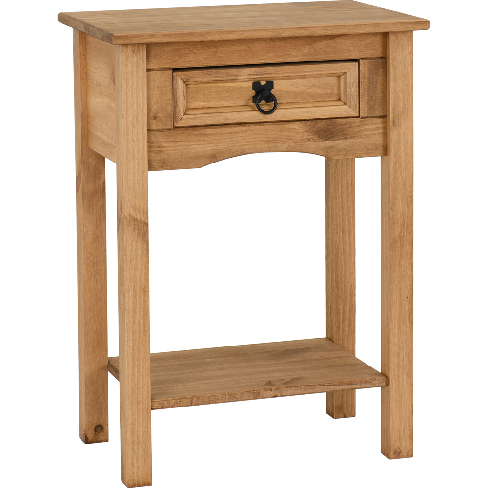 Seconique Corona Single Drawer Distressed Waxed Pine Console Table Image 2