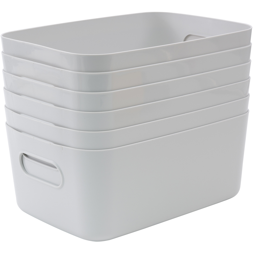 SA Products Grey Plastic Storage Basket Set of 6 Image 5