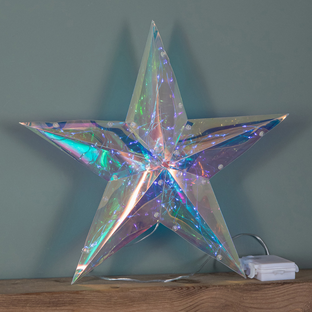 Samuel Alexander 100 White LED Battery Operated Light-Up Hanging Christmas Dreamlight Star 36cm Image 4