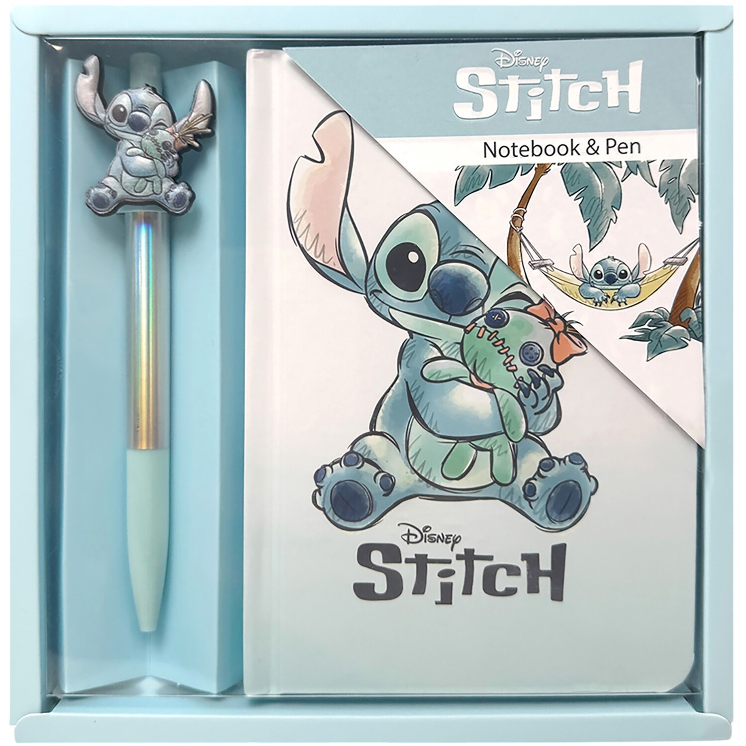 Stitch A5 Squishy Notebook with Pen Set White and Blue Image 1