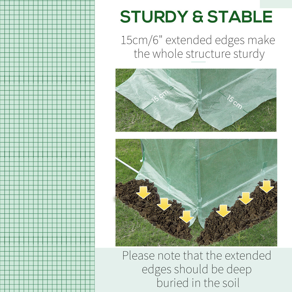 Outsunny Green 10 x 10ft Replacement Greenhouse Cover Image 6