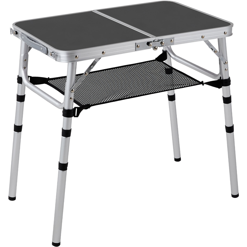 Living and Home 2ft Black Tri-Fold Aluminium Alloy Camping Table Image 1
