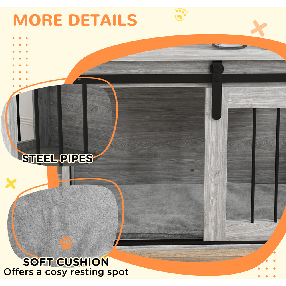 PawHut Grey Medium Dog Crate Furniture Side Table Image 7
