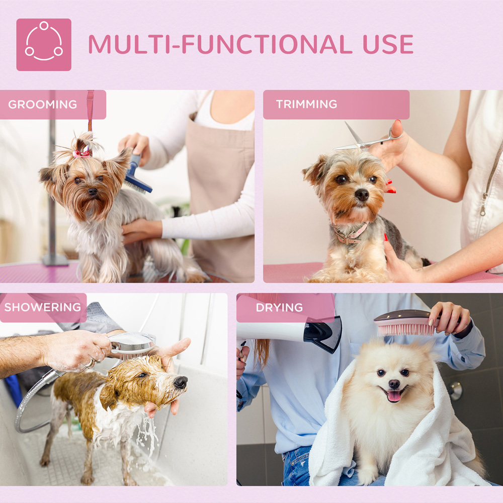 PawHut Pink Foldable Dog Grooming Pet Table Image 7