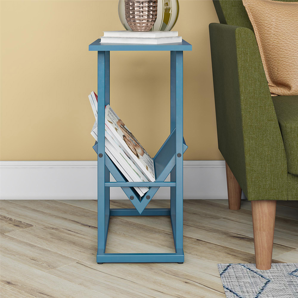 Novogratz Regal 2 Shelf Blue End Table Image 7