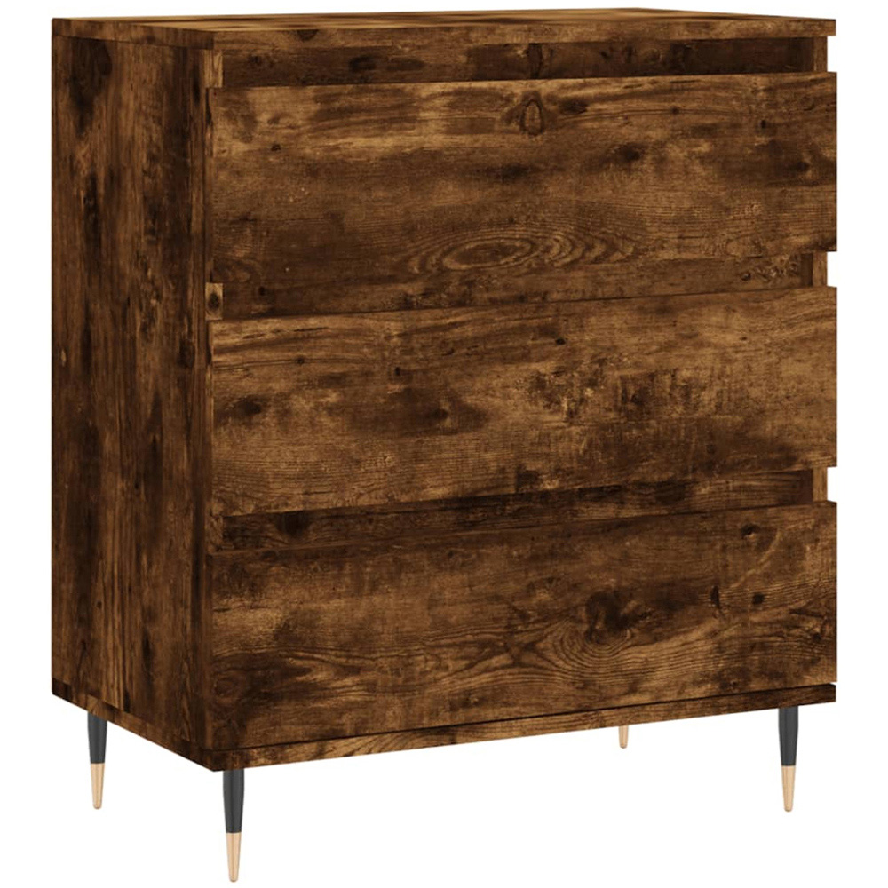 vidaXL 3 Drawer Smoked Oak Sideboard Image 2