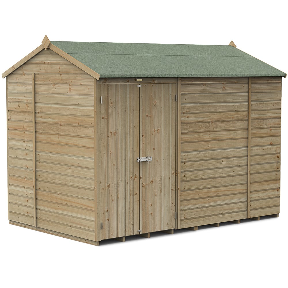 Forest Garden Beckwood 10 x 6ft Double Door Shiplap Reverse Apex Shed Image 1