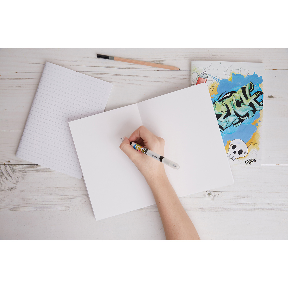 Docrafts Artiste A4 White Graffiti Tattoo Sketchbook 3 Pack Image 7