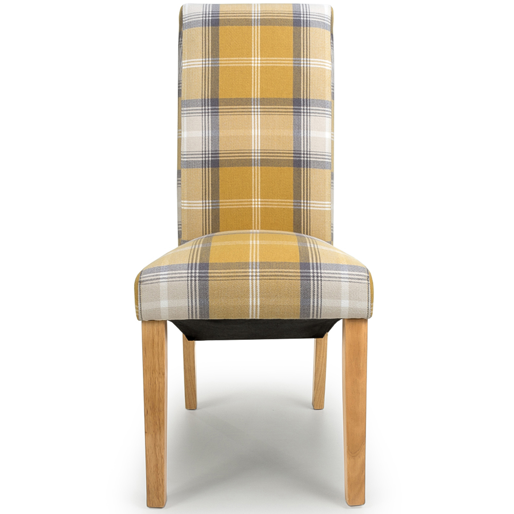 Karta Set of 2 Yellow Check Dining Chair Image 2