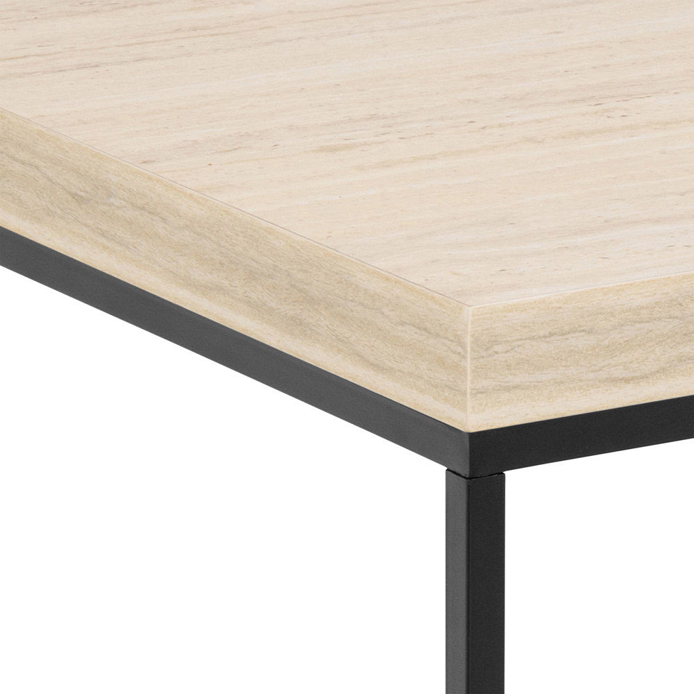 Florence Barossa Travertine Rough Paper Top Square Side Table Image 4