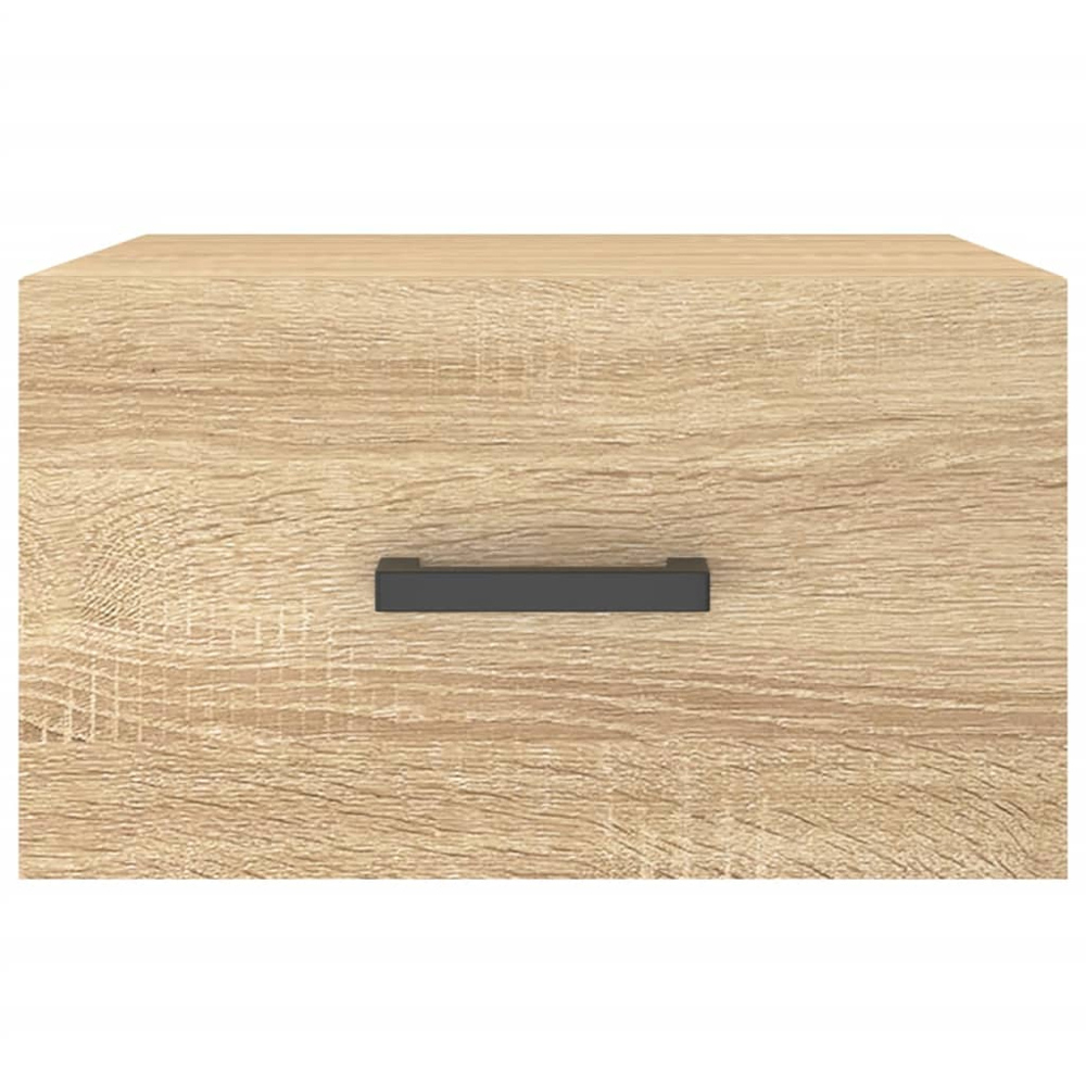vidaXL Single Drawer Sonoma Oak Wall Mounted Bedside Cabinet Image 5