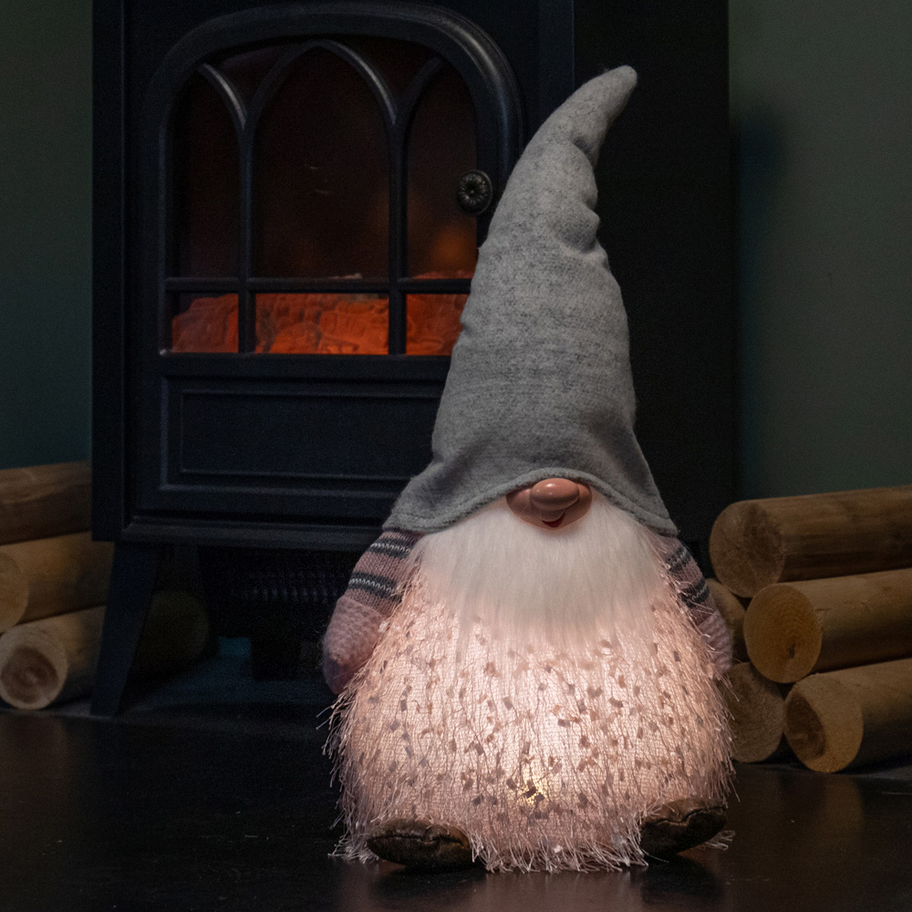 Samuel Alexander Pink Male Gonk with Grey Hat LED Christmas Decoration 36cm Image 9