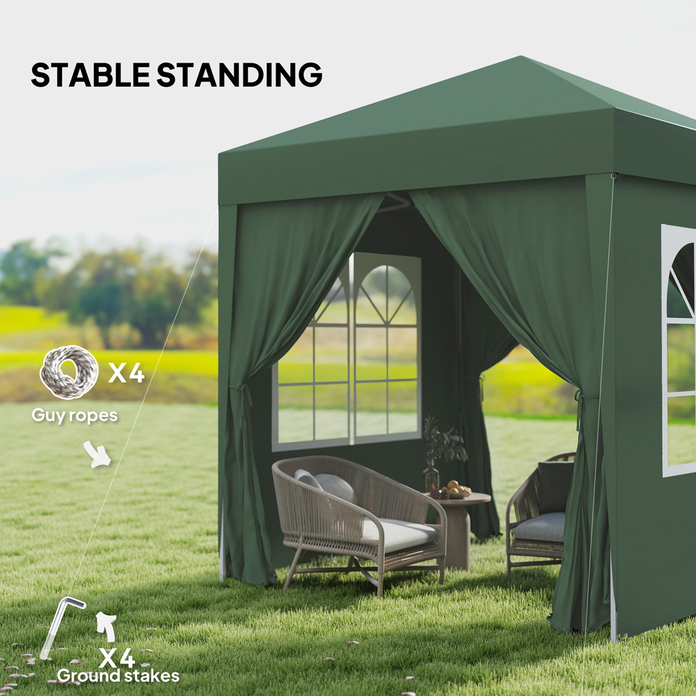 Outsunny 2 x 2m Green Marquee Pop Up Gazebo Party Tent Image 5
