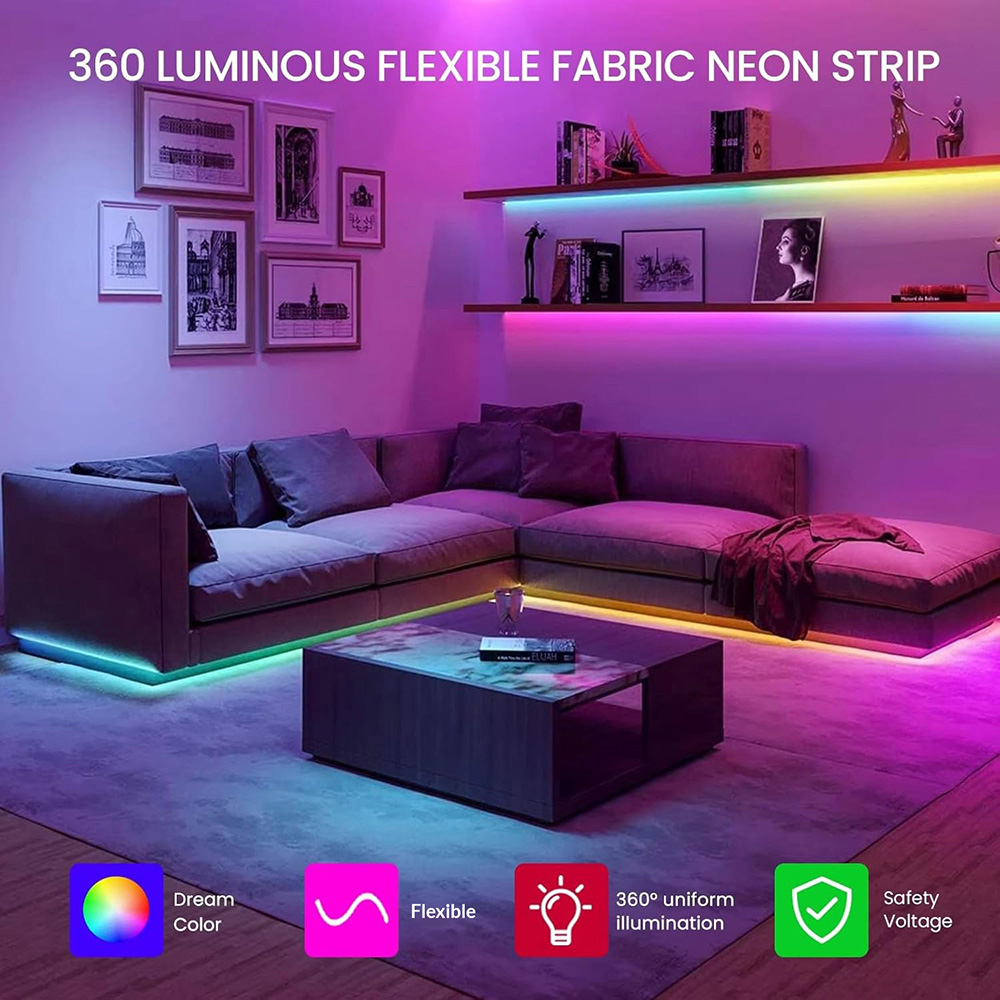 ENER-J NeonTwist RGBIC Braided Rope Light with Remote 5m Image 3
