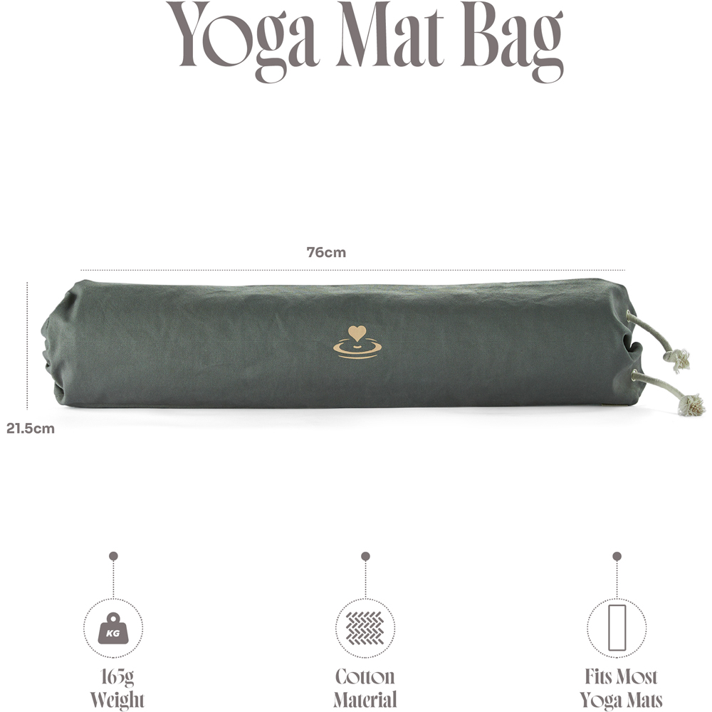 Myga Sage Cotton Yoga Mat Bag with Drawstring and Shoulder Strap Image 5