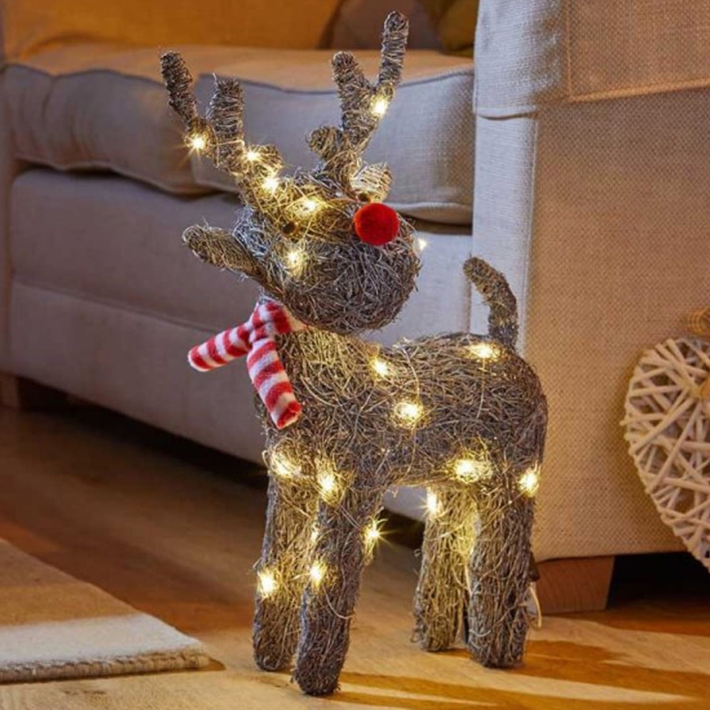 Samuel Alexander Woven Cupid Reindeer LED Christmas Decoration 66cm Image 1