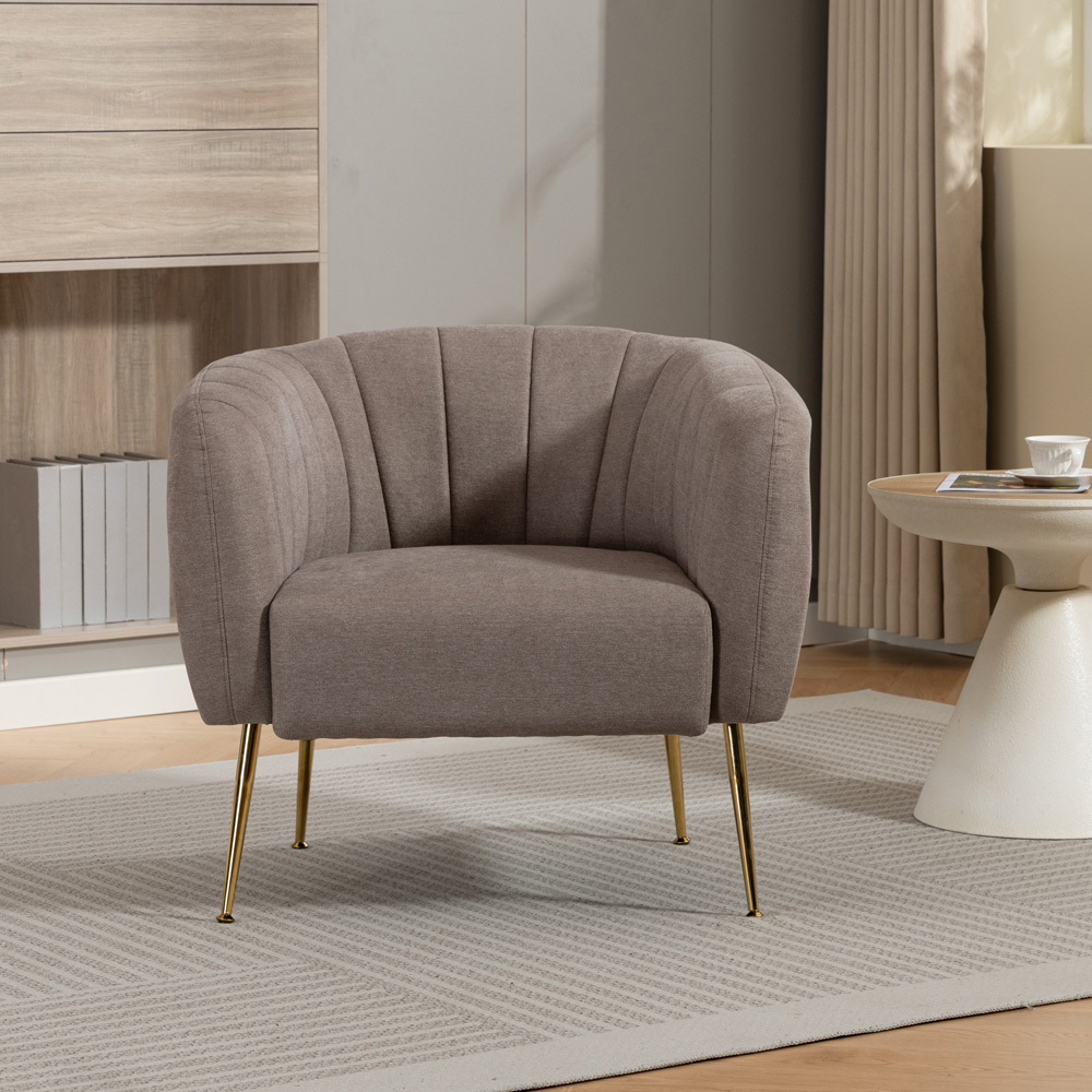 Artemis Home Stanton Brown Fabric Shell Accent Chair Image 3