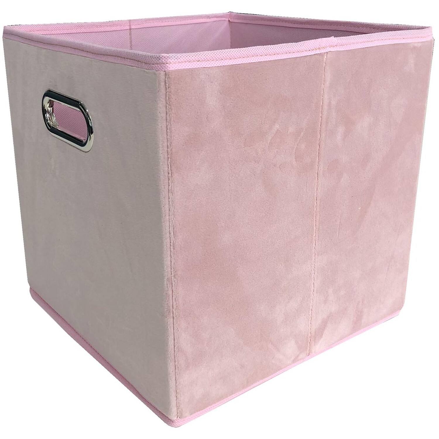 Blush Velvet Storage Cube Image 1