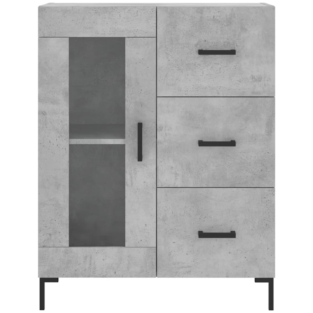 vidaXL 3 Door 3 Drawer Concrete Grey Highboard Image 8