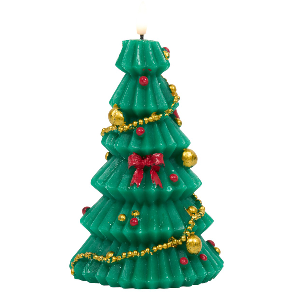 Christmas Tree Festive LED Candle Green Image 4