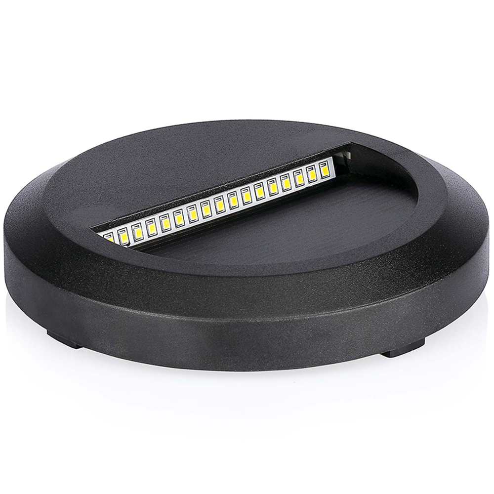 V-TAC 4 Pack 2W Black Round Warm White LED Step Light Image 3