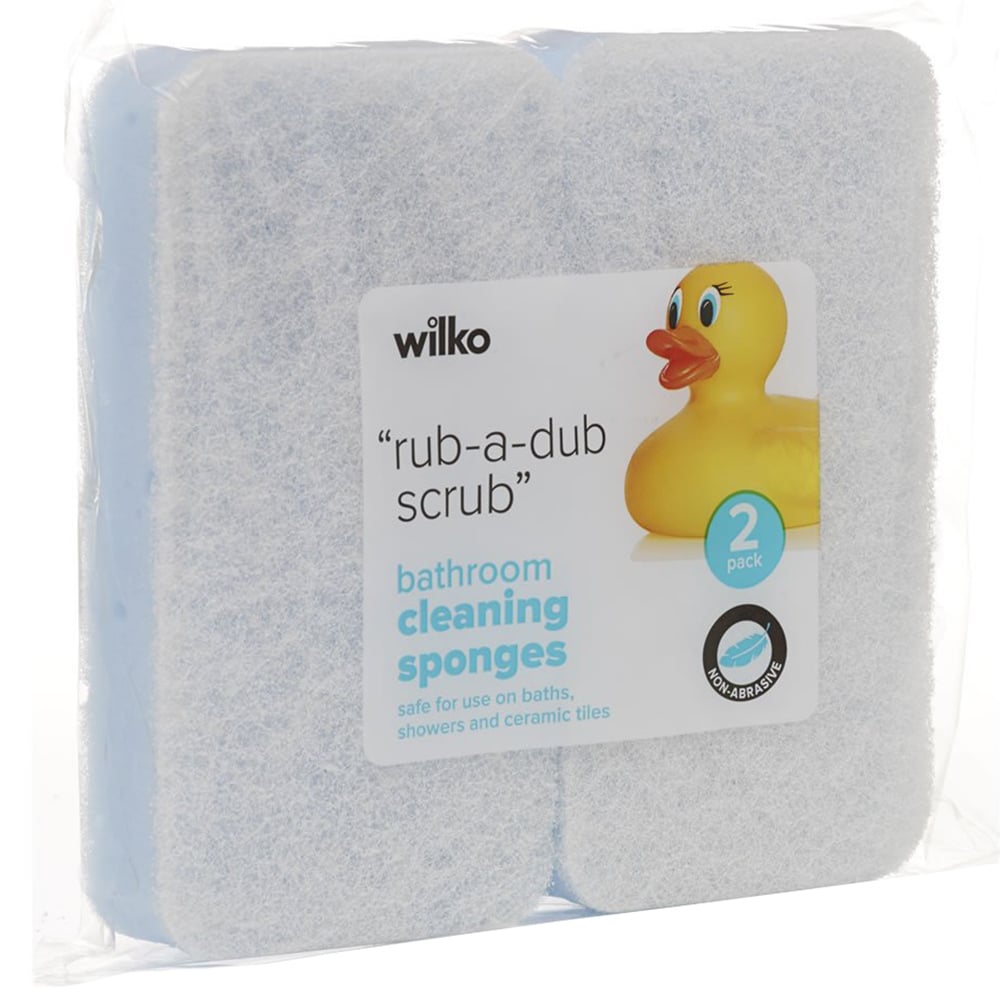 Wilko Bathroom Cleaning Sponge 2 pack Image 1
