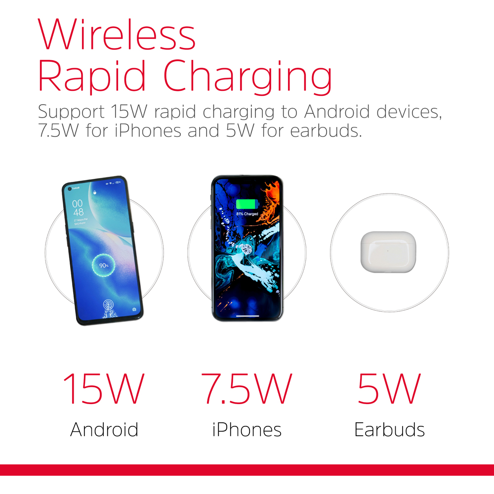 Energizer Black QI Wireless Charging Pad 15W Image 4