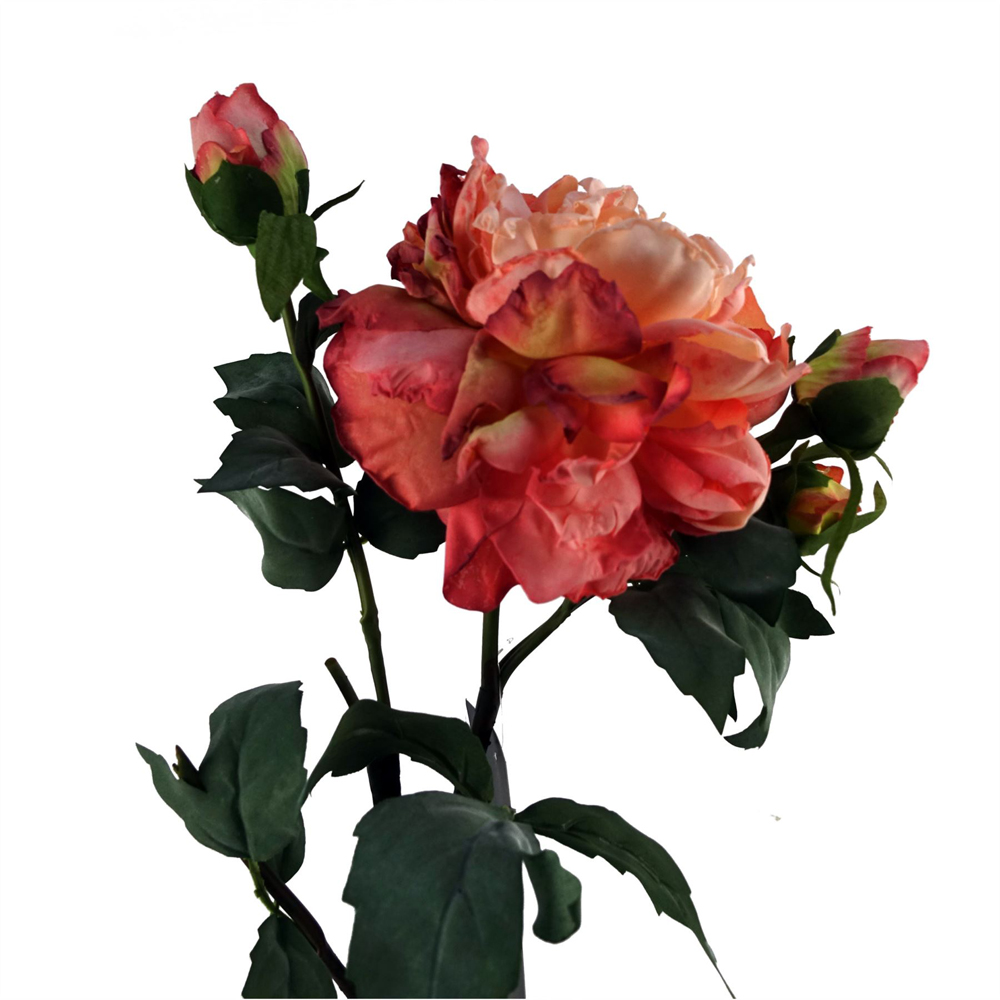 Leaf Pink Peony Single Stem Artificial Flower 2ft 6 Pack Image 3