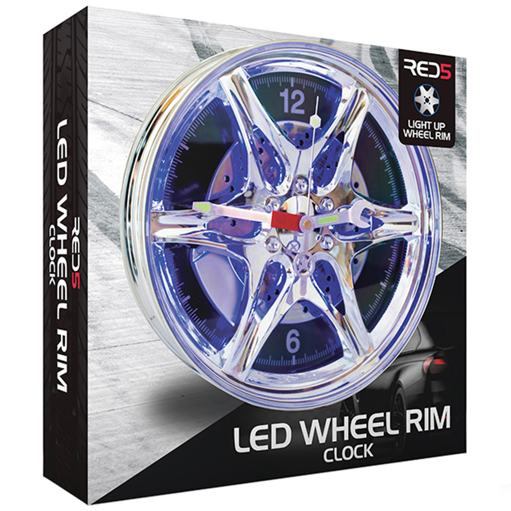 Ingenious Neon Wheel Rim Wall Clock 27cm Image 4
