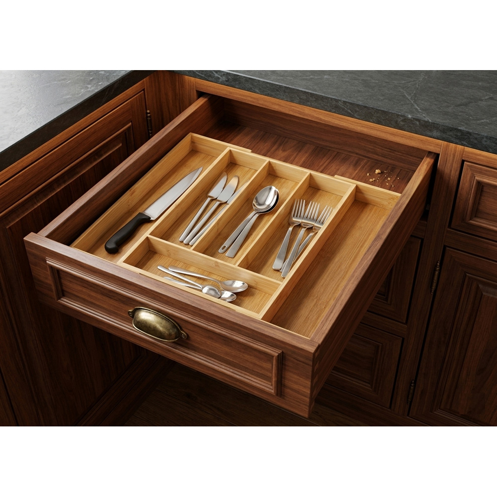 Avilo Wooden Expandable Cutlery Tray Organiser Image 5