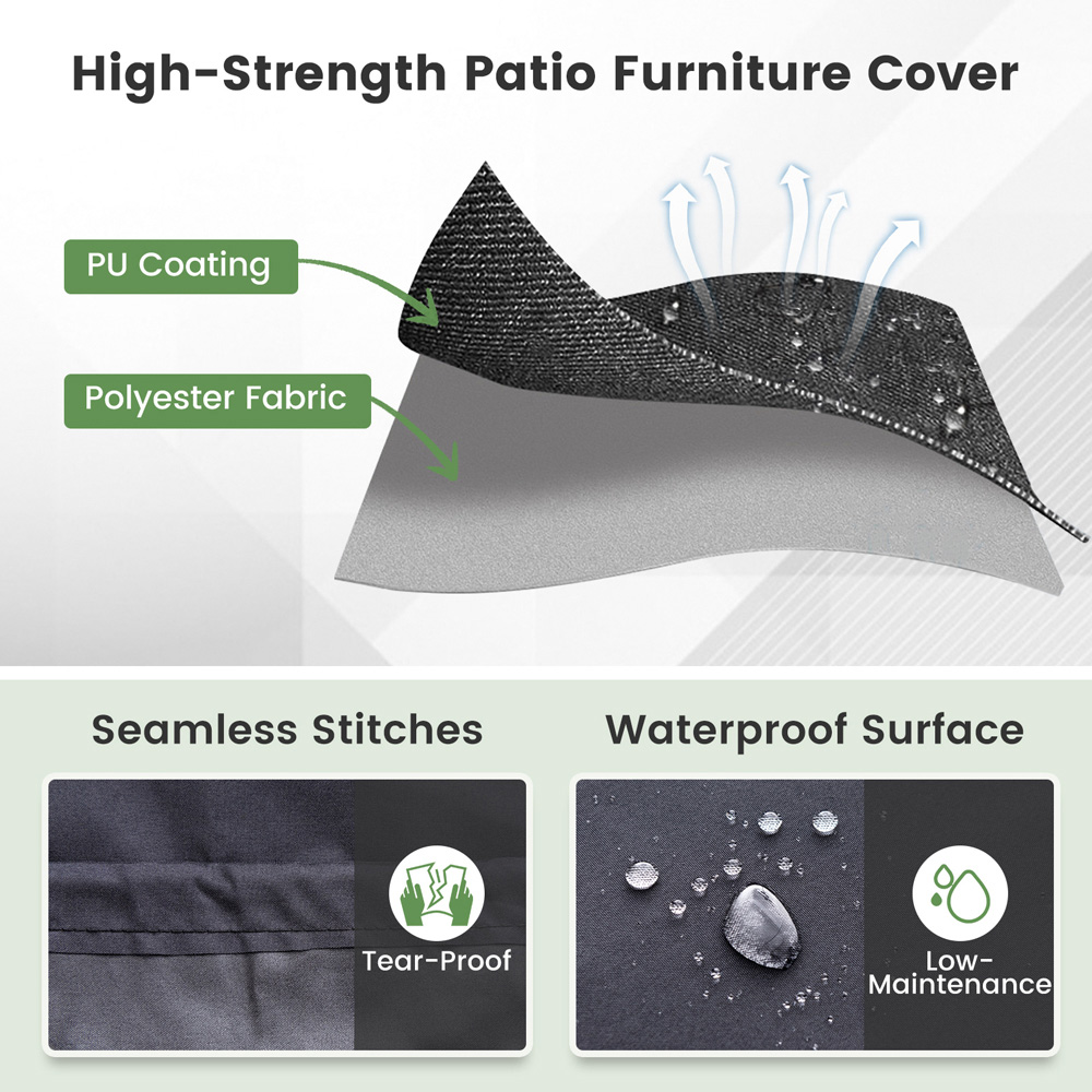 Costway Black Small Round Patio Furniture Cover Image 6