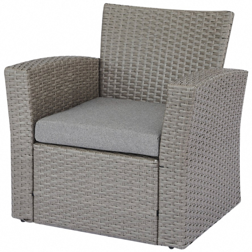 Home Detail Vegas 4 Seater Black and Cream Rattan Sofa Set Image 5
