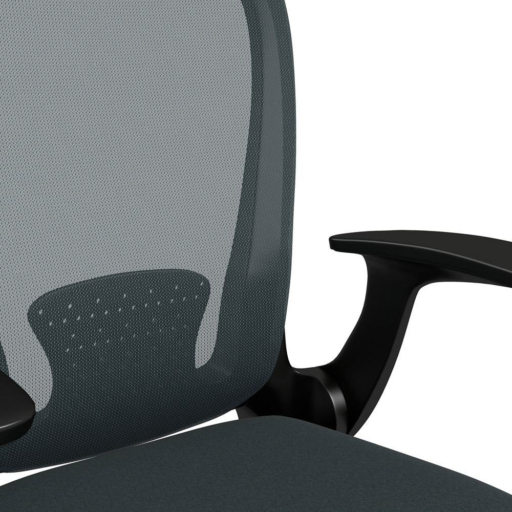 Portland Grey Mesh Office Chair with Flip Up Armrest Image 3