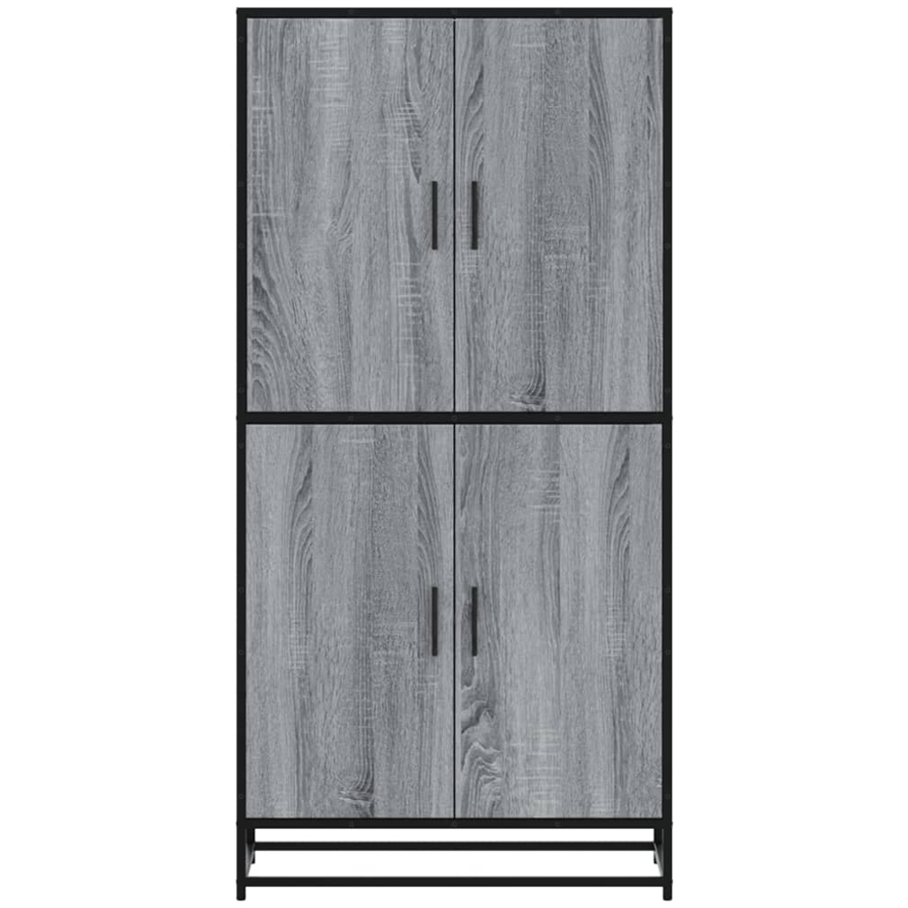vidaXL 4 Door Grey Sonoma and Black Highboard Image 4