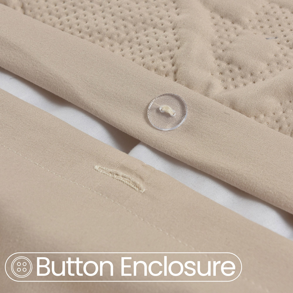 Velosso Single Beige Quilted Knit Duvet Set Image 3