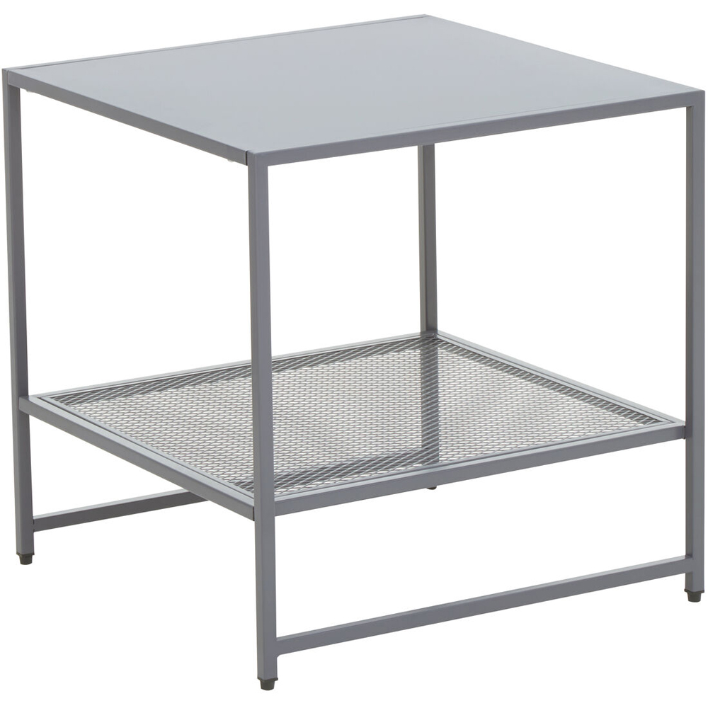 Premier Housewares Single Shelf Grey Metal Side Table Image 2