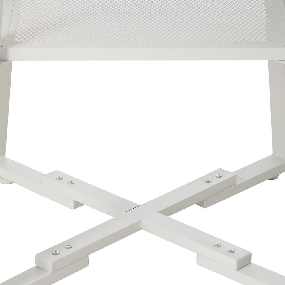 Living and Home 4 Seater White Round Dining Table with Storage Shelf Image 5