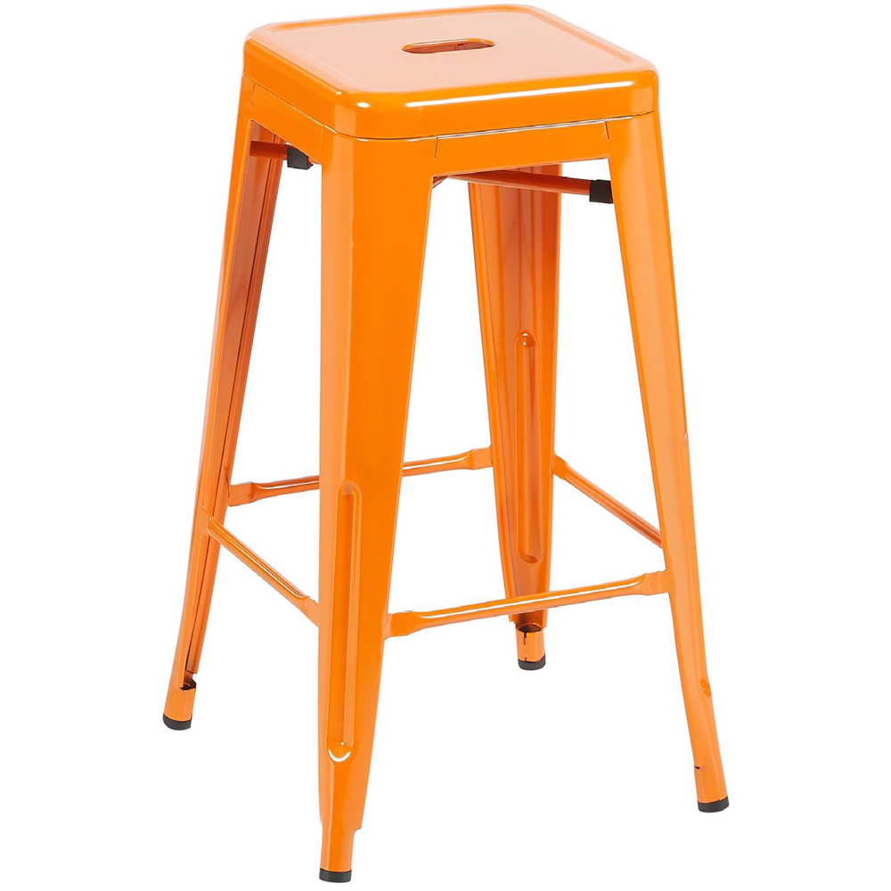 FWStyle Orange Gloss Metal Bar Stool 4 Pack Image 2