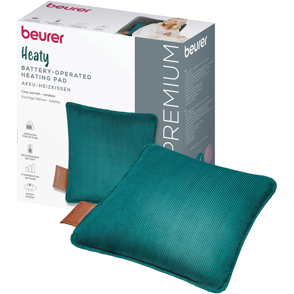 Beurer HK77 Heaty Celestial Green Cordless Heated Cushion 38.4 x 38.4cm Image 2