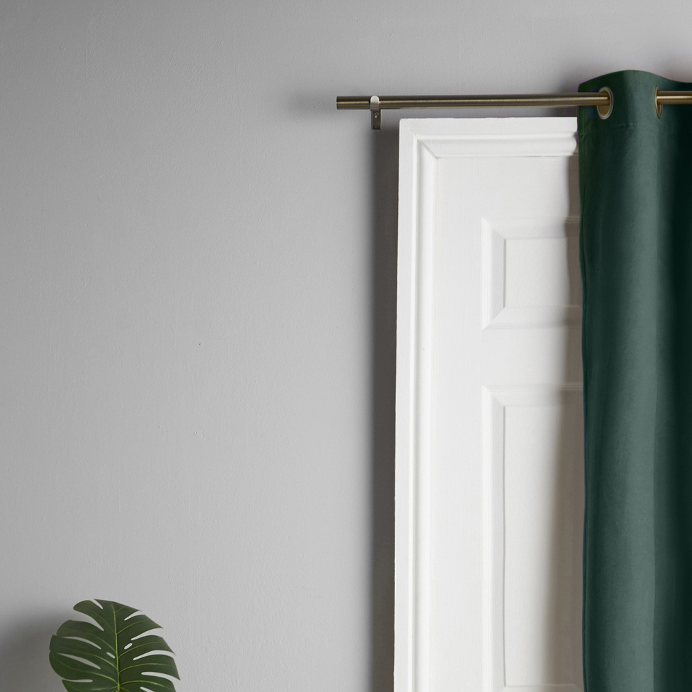 Alan Symonds Green Velvet Chenille Blackout Ring Top Eyelet Curtains 137 x 213cm Image 8