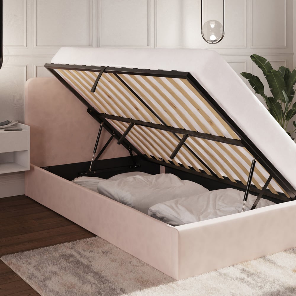 GFW Chiswick Double Soft Pink Ottoman Bed with SC Pocket Sprung Mattress Image 8