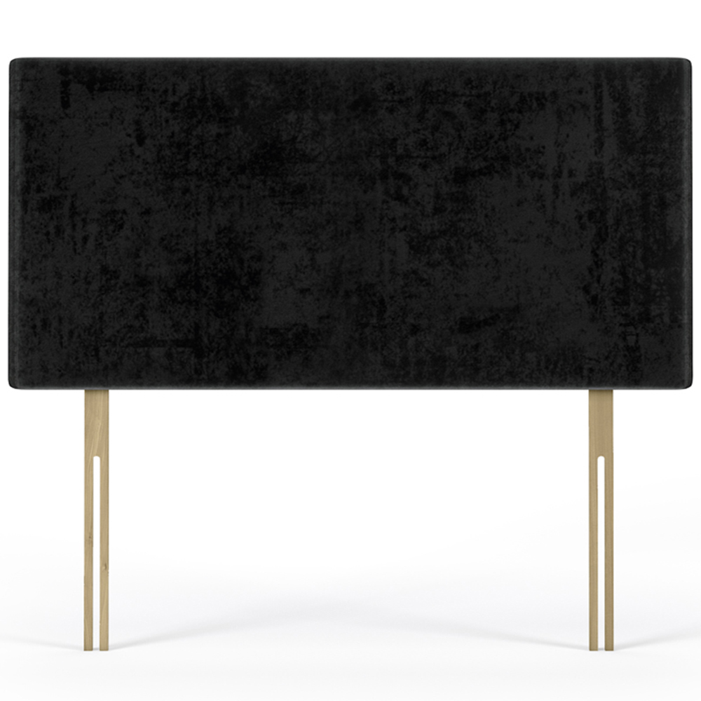 Bedmaster Double Black Naples Velvet Valencia Plain Headboard Image 2