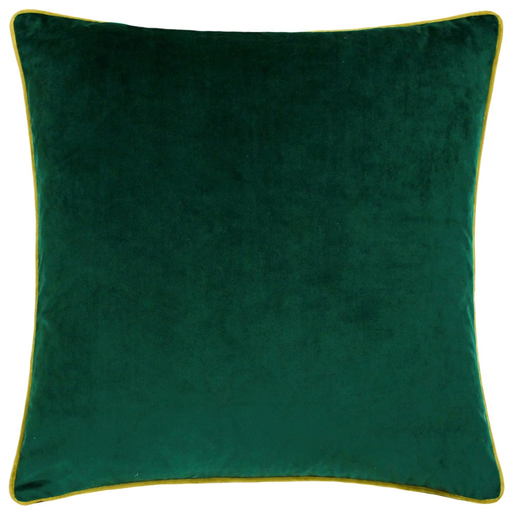 Paoletti Meridian Emerald Moss Velvet Cushion Image 1