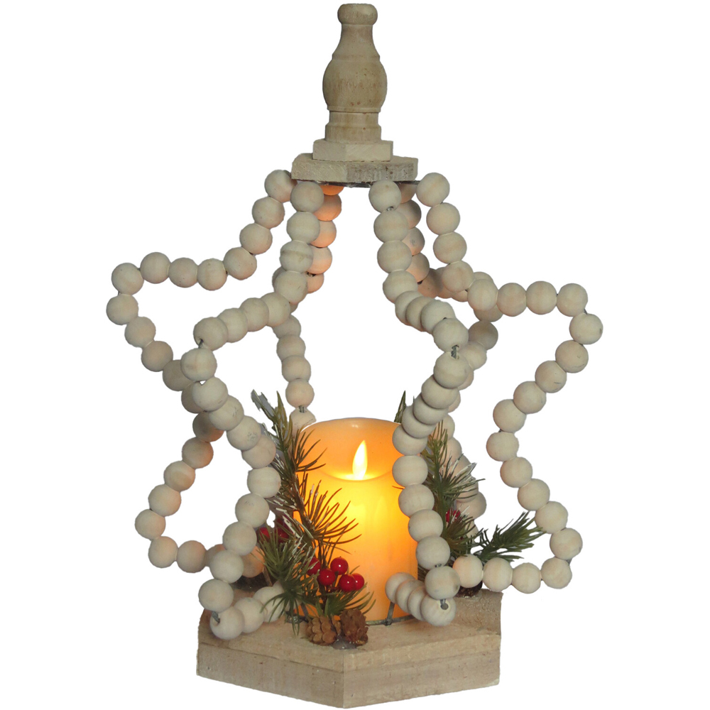 Beaded Star Lantern Flicker CandleMulticolour Image 2