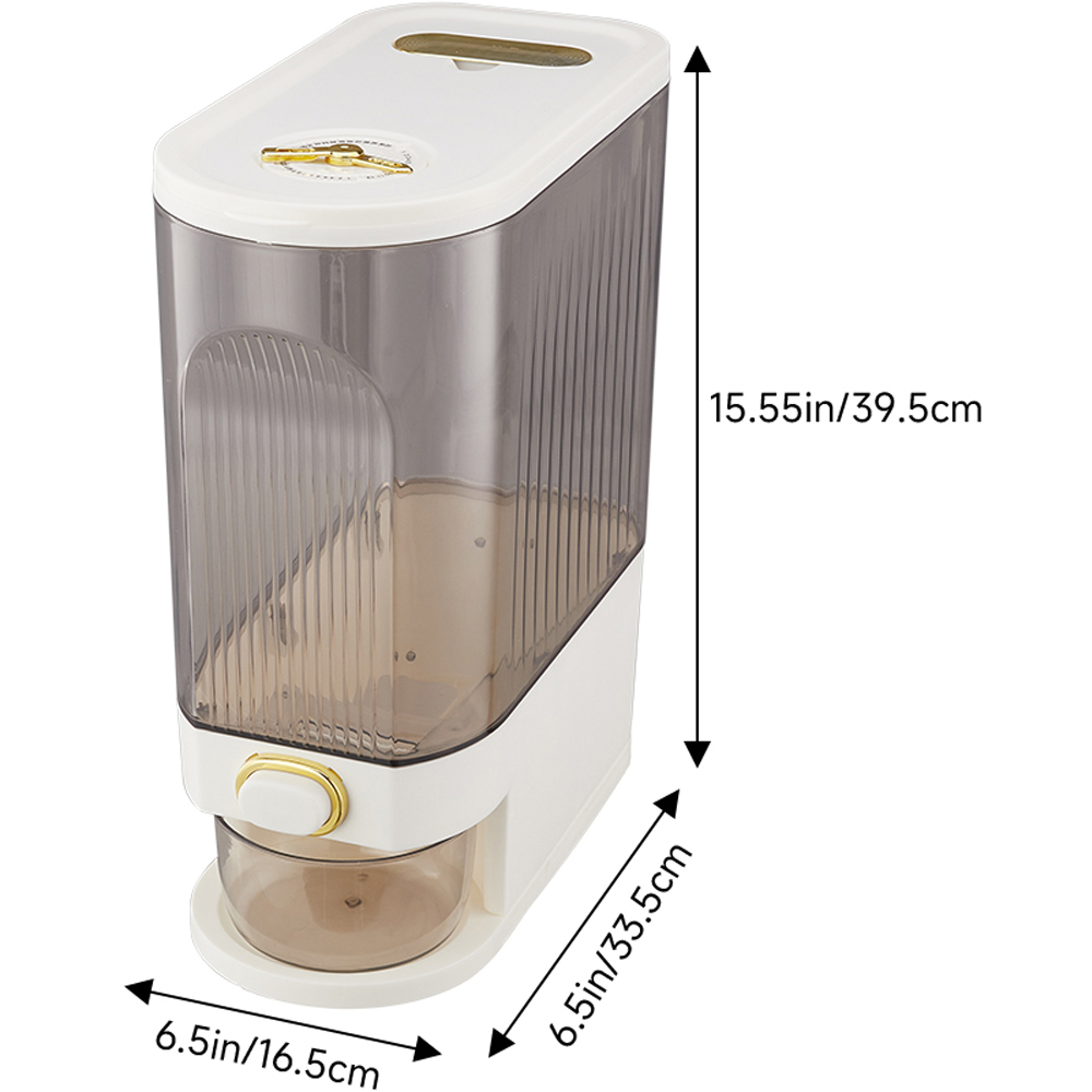Living and Home White Airtight Rice Grain Dispenser 10kg Image 8