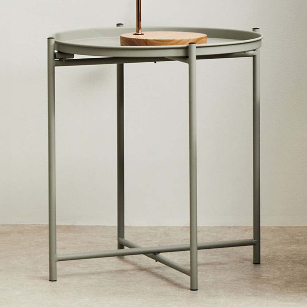 Premier Housewares Grey Round Top Side Table Image 1