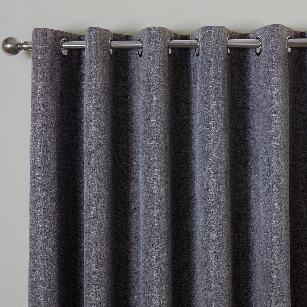 Dusk Eyelet Curtain Charcoal 229cm Image 3