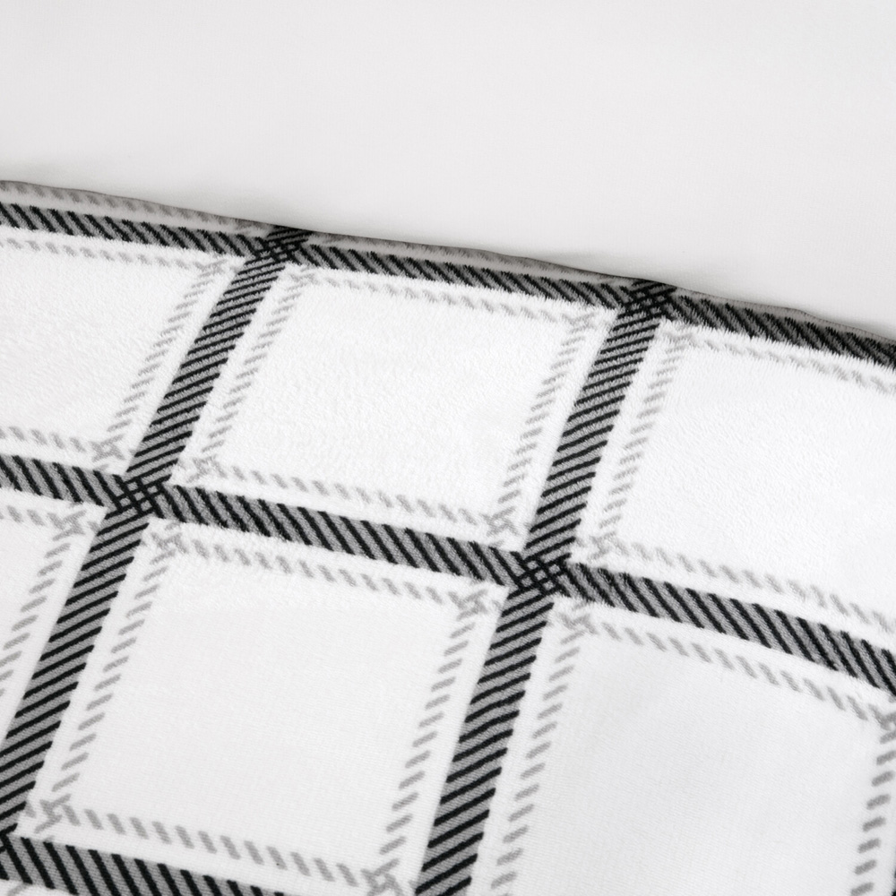 Window Check Fleece Duvet Set Monochrome Single Image 4